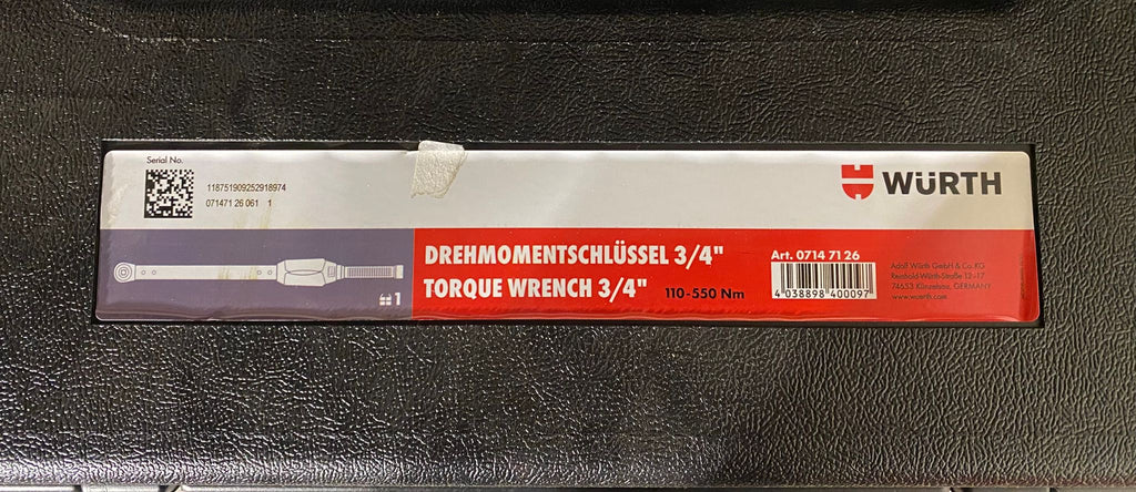 Clé Dynamométrique Wurth 3/4 110 550 NM